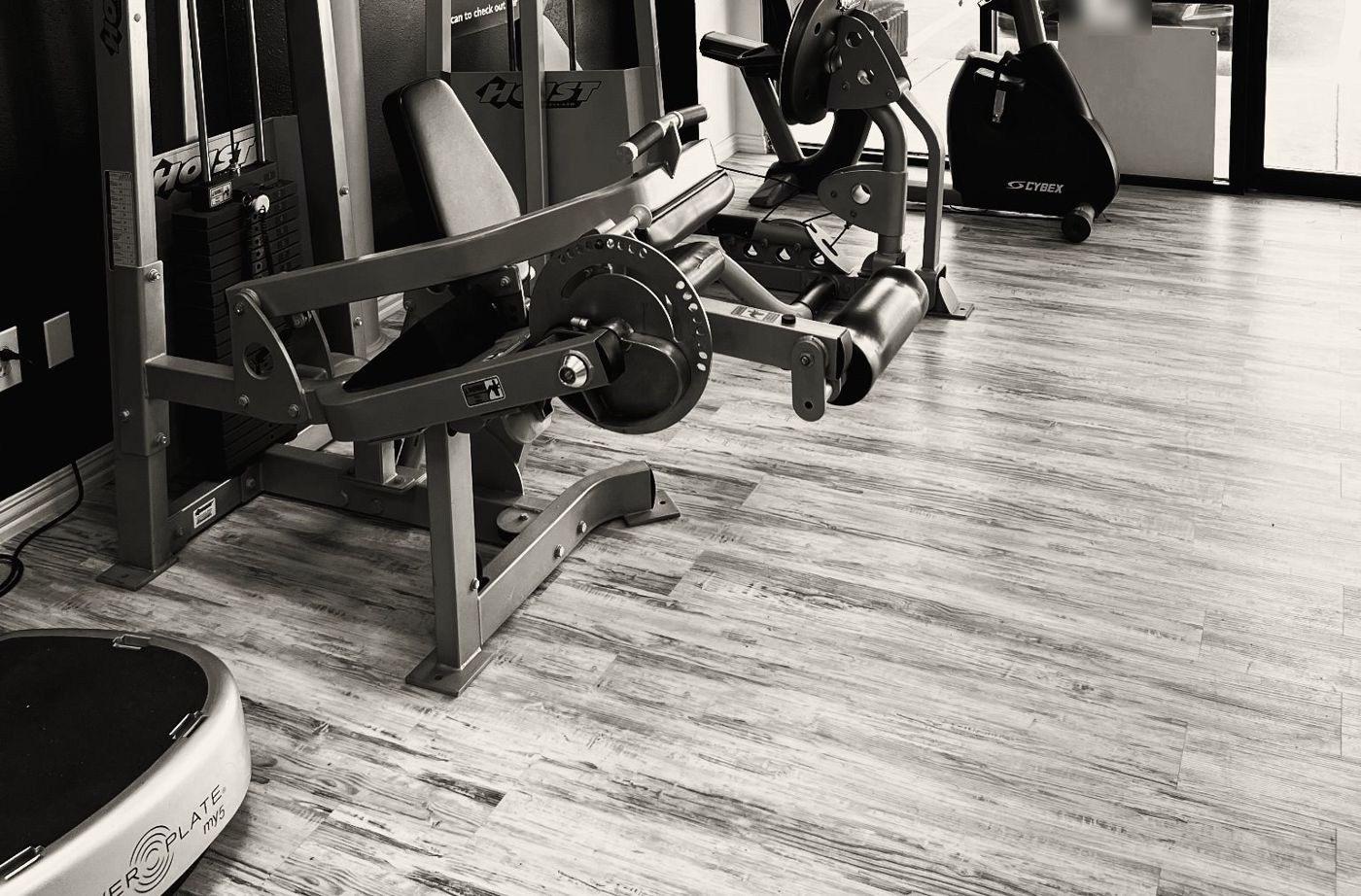 Training floor with strength equipment